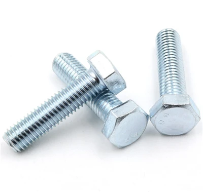 Șurub hexagonal din oțel carbon de înaltă rezistență, zinc, alb, albastru, DIN933 DIN931